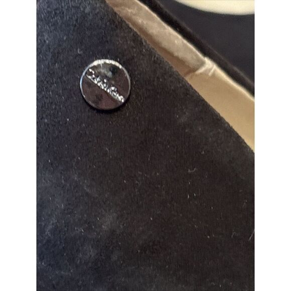 NWT Calvin Klein Black Suede Round Toe Cork Platform 5 in Heels Size 8.5 - Picture 5 of 12